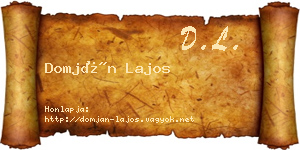 Domján Lajos névjegykártya